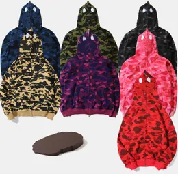 Hoodie Men Designer Full zip Up Shark Hoodies for Woman Black Camouflage et Night Oratection Light Hoody Sweatshirt sweater surped womens cardigan