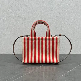 Bolsa de bolsa de alta qualidade Bolsa de moda de moda de designer em bolsa de moda têxtil listrada