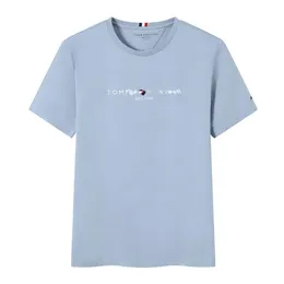 Designer-Herren-T-Shirt in Originalqualität von Tommys, locker und bequem, besonderes Sommerangebot, kurzärmliges T-Shirt aus Baumwolle für Herren, solide Rundhalsunterlage, modisch