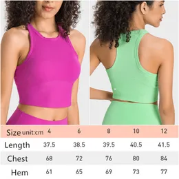Al-001 Womens Yoga Outfits Sleeveless Shirts Solid Color Sports Vest Running Excerise Fiess Girls Jogging Trainer Lycra Sportswear Close-fitting Fast Dry