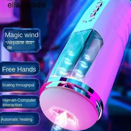 Brinquedos sexuais massageador totalmente automático copo de aeronave telescópica máquina de extração de som e inserção aquecimento produtos masturbadores masculinos