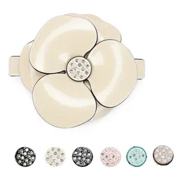 Bröllopshår smycken Classic French Styles Camellia Flower Accessory Ornament Pin Barrette Clip for Women Girls Fine Tail Holder 230909