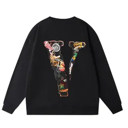 Vlone Pullover Sweatshirt New Mens Hoodies Embroidery Letter Vlone Seater Printed Wash Round Neck女性コットンフーディープリントヒップホップストリートスタイルPullover Tシャツ