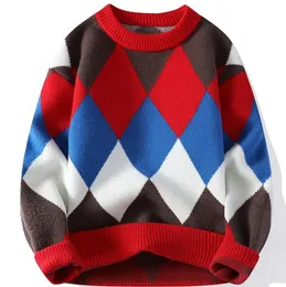 Мужской свитер Дизайнерский пуловер Свитер с круглым вырезом Массивный теплый Модный подростковый повседневный свитер с длинными рукавами