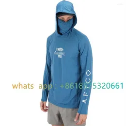 Caça jaquetas Aftco pesca camisa com capuz para homens e mulheres manga longa caminhadas com máscara uv pescoço gaiter top337i