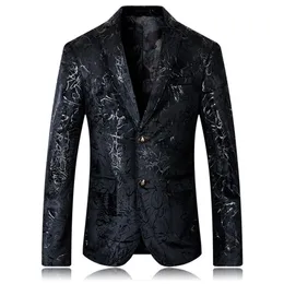 YUSHU Mens 2020 Nuovo Arrivo Floreale Giacca Sportiva Degli Uomini di Cerimonia Nuziale del Vestito Da Promenade Blazer Più Il Formato 5XL Nero Giacca Da Uomo279t