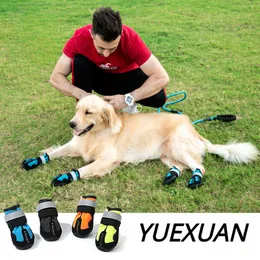 YUEXUAN Dog Shoes for Large Medium Dog Boots Paw Protectors Winter Snowy Day Summer Hot Pavement Waterproof in Rainy Weather, Outdoor Walking, Anti Slip Sole