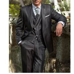 Herrenanzüge Blazer Blazer für Männer Schwarze Jacke Weste Hosen und Revers Einreiher Mode Prom Hochzeit Outfits Slim Fit Kostüm Homme 230909