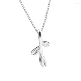 Pendant Neckor Festival Gift - 1st 925 Silver Leaf Bud Necklace Autumn Style 2023 Fashion Jewelry for Charm Women