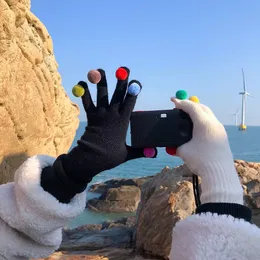 Tasarımcı Eldiven Kış Touchscreen Eldivenleri Erkekler İçin Kadınlar Sıcak Anti-Slip Touch Saf Yün Örtü Eldivenleri Grilfriend Girls Hediye