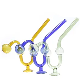 Wholesale Glass Water Bong Oil Burner Snake Shaped Glass Oil Burner Pipe with Base Balancer Hand Smoking Pipes with 30mm Ball