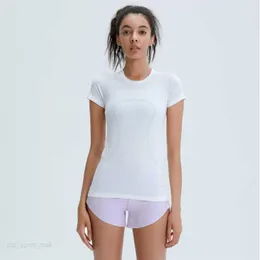 Женская одежда для йоги с короткими рукавами, однотонная спортивная футболка телесного цвета, корректирующая талию, плотная, свободная для фитнеса, спортивной одежды для бега, женская224W
