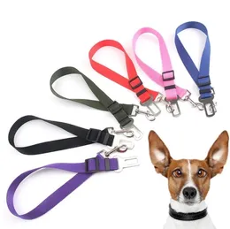 Vendita calda 12 colori Cat Dog Car Safety Seat Belt Harness regolabile Pet Puppy Pup Hound Veicolo Cintura di sicurezza Guinzaglio per cani