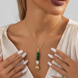 Pingente colares criativo pedra natural concha elefante colar para mulheres moda tendência senhoras rua s jóias atacado