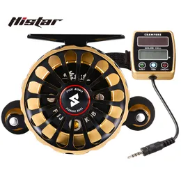 Fly Fishing Reels2 HISTAR Fundição Longa 3.6 1 Proporção 8 1 BB Metal AlloyBody Descida Lenta Backlight Digital LED Raft Reel 230909