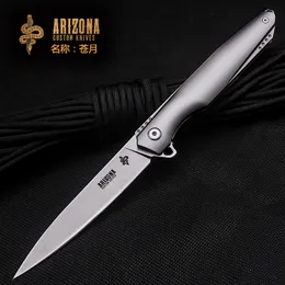 Titanium folding knife outdoor pocket knife Sharp high-hardness tool tactical knife