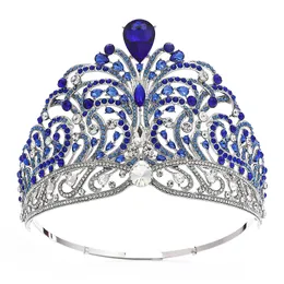 Bröllopshårsmycken Miss Universe Force för Good Crown Shining Tiara Full Circle Large Justerable Bridal Party Big Crowns 230909