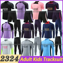 23 24 Pariss Tracksuit Jersey Maillot Kit 2023 2024 Men and Kids Mens Football JerseysトレーニングトラックスーツMbappe Lee Kangジャケットチャンダルサバテメントフット