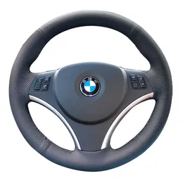 Adatto per BMW E90 320i 325i 330i 335i coprivolante cucito a mano in pelle nera