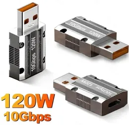 10 Gbps 120W Zinklegering Typ C OTG CONNECTER Typ C Kvinna till USB Male OTG Data Snabbladdningstyp-C-adapter