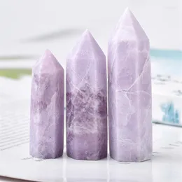 Dekorativa figurer Natural Crystal Quartz Lilac Stone Energy Pillar obelisk Wand Rock Mineral Reiki Healing Home DecorCollect SO292H