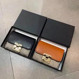 2021 مصمم أزياء الرجال والنساء مشهور محافظ قصيرة من محفظة البطاقة المحفظة بالجلد المحفظة مع G Case 2 Colors154V