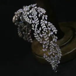 Свадебные украшения для волос Необычная повязка для волос Цирконовые короны Вечерние украшения с кристаллами для невесты 230909