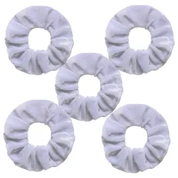5 uds Corea terciopelo Scrunchies blanco bandas elásticas para el cabello sólido mujeres niñas diadema Cola de Caballo titular lazos accesorios para el cabello tipo cuerda