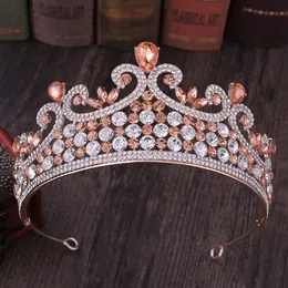 Wedding Hair Jewelry Fashion Rose Gold Peach Crystal