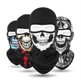 Motorcykel Balaclava Skull Print Moto Full Face Mask Windproof Skiing Head Neck Warmer Cycling Biker Hood Cap Men Helmet Liner GC1218W