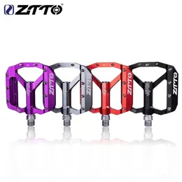 Pedais de bicicleta ZTTO MTB rolamento liga de alumínio pedal plano bicicleta boa aderência leve 9/16 grande para cascalho enduro downhill jt01 2209250g