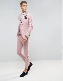 Herrdräkter blazers skräddare gjorde rosa män bröllop smal fit brudgummen prom party blazer manlig smoking jacka jacka pantsvest kostym äktenskap homme terno 230909