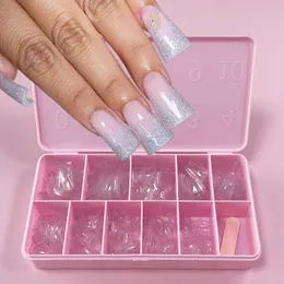 Unhas Falsas 500 pcs Pontas de Unhas de Pato Limpar Meia Cobertura Artificial Imprensa Para Curto Acrílico Falso Arte Manicure Ferramentas 230909