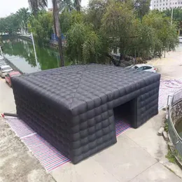 New arriver black 8x8x3 8m black cube tent inflatable cubic marquee house square party cinema building customized292g