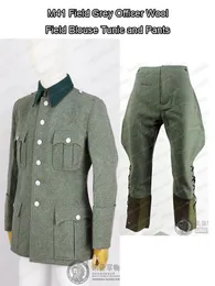 Rozmnażanie dróg mężczyzn Niemiecki M41 Field Gray Officer Wool Bluzja i spodnie spodni 230909