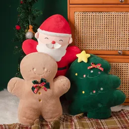 Novo natal travesseiro de pelúcia travesseiro árvore de natal gengibre bolo neve boneca brinquedos de pelúcia caixa casual decoração de natal atividades giftfree ups