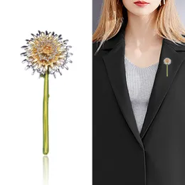 Pins Brooches Dmari Women Brooch Gorgeous Lapel Pin Korean Fashion Style Specific Design Dandelion Flower Accessories Luxury Jewelry 230909