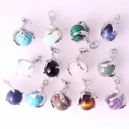 Pendant Necklaces Druzy 12PC Natural Gems Stone Beads Dragon Claw Ball Sodalite Crystal Quartz Women Men Yoga Gothic Jewelry