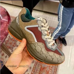 Scarpe alte casual per il tempo libero Scarpe da ginnastica di moda da uomo Versione Rhyton Colore abbinato da donna Vecchio fiore Fondo spesso Coppia sportiva Donf da uomo