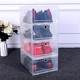 3 6st Set Transparent Shoes Storage Box Thicked Stapble Shoe Organizer Plastic Drawer Shoox Rack Flip Clear Shoe Cabinet 21292a