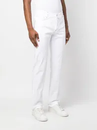 Dżinsowe projektant Kiton Mid-Rise proste nogi dżinsy wiosenne jesień rozprasza długie spodnie dla mężczyzny Nowe styl białe dżinsowe spodnie