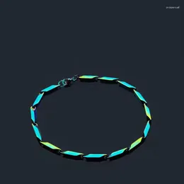 Länkarmband Hip Hop Colorful Suching Armband för män Kvinnor Rostfritt stål Kpop Chain Gift