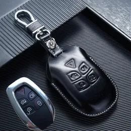 Couvercle de porte-clés de voiture en cuir, pour Jaguar XJ 2009 2010 2011 2012 XJL, porte-clés, accessoires d'entrée sans clé s274d