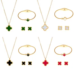 Designer Jewelry Van CLover Four-leaf Clover Designer Necklace Earrings Bracelet Set Women's Luxury Classic Jewelry Accessory Love Gift