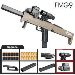 FMG 9 Folding Submachine Gun Toy Soft Bullet Blaster Manual Shounter Launcher for Adults Boys Children Outdoor