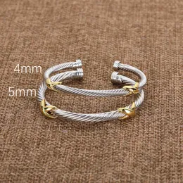 Nuovo modello Designer Gioielli di moda Bracciale intrecciato X Bracciale con ciondolo in oro Braccialetti in argento sterling 925 Bracciale con croce intrecciata Diamante Zircone Regalo di compleanno di lusso per