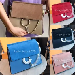 Nowy klasyczny Ladys zamszowy łańcuch torebki krążenie pierścienia torby na ramię kobiety luksusowy designerski łańcuch łańcucha crossbody torebki torebki posłańca