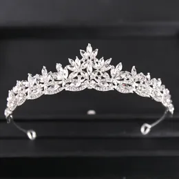 Luksusowy dhinestone ślubny koronę tiara srebrne kryształowe korony balowe na głowę pałąk weselny akcesoria biżuterii korona