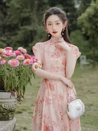 民族服中国の伝統的なドレスの改善チョンサムブレイクフランスのハイエンドの絶妙な夏のQIPAO女性ズ