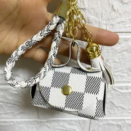 Simple Creative Keychain Leather Mini Wallet Ornaments Fashion Car Key Chain Lover's Bag Decorative Pendant